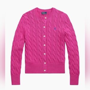 Polo Ralph Lauren Fuchsia Cable Knit Cardigan